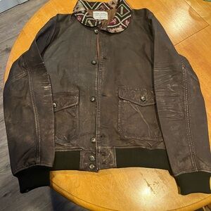 Cody James authentic leather bomber jacket